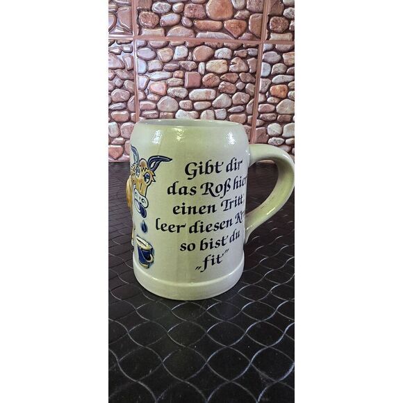 Vintage GERZIT West Germany Stoneware  Donkey Beer Stein Mug - Picture 5 of 10